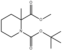 N-BOC-2-甲基哌啶-2-甲酸甲脂 结构式