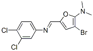 2-Furanamine,  3-bromo-5-[[(3,4-dichlorophenyl)imino]methyl]-N,N-dimethyl-,470671-75-1,结构式