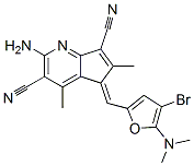 5H-Cyclopenta[b]pyridine-3,7-dicarbonitrile,  2-amino-5-[[4-bromo-5-(dimethylamino)-2-furanyl]methylene]-4,6-dimethyl-|