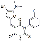 4,6(1H,5H)-Pyrimidinedione,  5-[[4-bromo-5-(dimethylamino)-2-furanyl]methylene]-1-(3-chlorophenyl)dihydro-2-thioxo-|