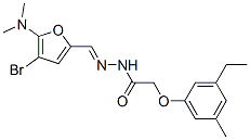 Acetic  acid,  (3-ethyl-5-methylphenoxy)-,  [[4-bromo-5-(dimethylamino)-2-furanyl]methylene]hydrazide  (9CI) Structure