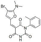 2,4,6(1H,3H,5H)-Pyrimidinetrione,  5-[[4-bromo-5-(dimethylamino)-2-furanyl]methylene]-1-(2-methylphenyl)- Structure