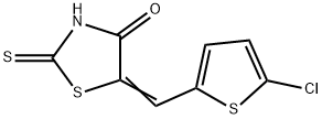 (5E)-5-[(5-クロロ-2-チエニル)メチレン]-2-メルカプト-1,3-チアゾール-4(5H)-オン 化学構造式