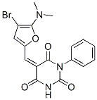 2,4,6(1H,3H,5H)-Pyrimidinetrione,  5-[[4-bromo-5-(dimethylamino)-2-furanyl]methylene]-1-phenyl- Structure