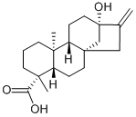 (4R)-13-ヒドロキシカウラ-16-エン-18-酸 化学構造式