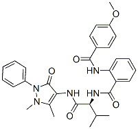 Benzamide, N-[(1S)-1-[[(2,3-dihydro-1,5-dimethyl-3-oxo-2-phenyl-1H-pyrazol-4-yl)amino]carbonyl]-2-methylpropyl]-2-[(4-methoxybenzoyl)amino]- (9CI)|