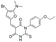 4,6(1H,5H)-Pyrimidinedione,  5-[[4-bromo-5-(dimethylamino)-2-furanyl]methylene]-1-(4-ethoxyphenyl)dihydro-2-thioxo- 结构式