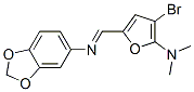 1,3-Benzodioxol-5-amine,  N-[[4-bromo-5-(dimethylamino)-2-furanyl]methylene]-,471263-37-3,结构式