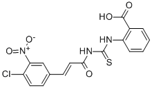 2-[[[[3-(4-CHLORO-3-NITROPHENYL)-1-OXO-2-PROPENYL]AMINO]THIOXOMETHYL]AMINO]-BENZOIC ACID Structure