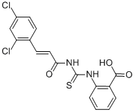 2-[[[[3-(2,4-DICHLOROPHENYL)-1-OXO-2-PROPENYL]AMINO]THIOXOMETHYL]AMINO]-BENZOIC ACID Struktur