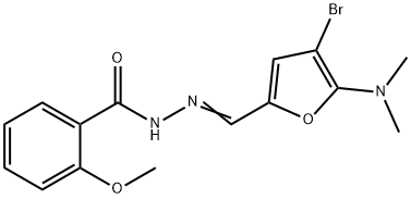 Benzoic  acid,  2-methoxy-,  [[4-bromo-5-(dimethylamino)-2-furanyl]methylene]hydrazide  (9CI) 化学構造式