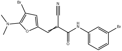 2-Propenamide,  3-[4-bromo-5-(dimethylamino)-2-furanyl]-N-(3-bromophenyl)-2-cyano- Structure