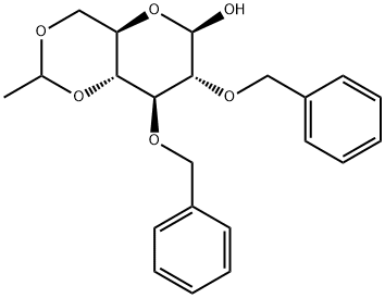 2,3-DI-O-BENZYL-4,6-O-ETHYLIDENE-D-GLUCOPYRANOSE Structure