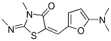 4-Thiazolidinone,  5-[[5-(dimethylamino)-2-furanyl]methylene]-3-methyl-2-(methylimino)- Struktur