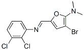 2-Furanamine,  3-bromo-5-[[(2,3-dichlorophenyl)imino]methyl]-N,N-dimethyl- 化学構造式