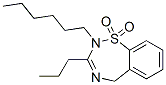 2-ヘキシル-3-プロピル-2,5-ジヒドロ-1,2,4-ベンゾチアジアゼピン1,1-ジオキシド 化学構造式