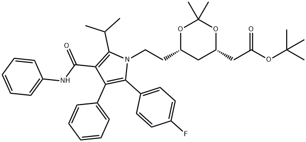 (3S,5S)-アトルバスタチンアセトニドTERT-ブチルチルエステル 化学構造式