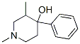 1,3-二甲基-4-苯基-4-哌啶醇 结构式