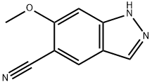 1H-Indazole-5-carbonitrile,6-methoxy-(9CI) 化学構造式