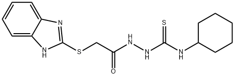 2-[2-(1H-1,3-benzimidazol-2-ylsulfanyl)acetyl]-N-cyclohexyl-1-hydrazinecarbothioamide Struktur