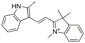 1,3,3-Trimethyl-2-[2-(2-methyl-1H-indole-3-yl)ethenyl]-3H-indole-1-ium Struktur