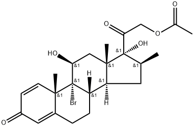 9Α-溴-16Β-甲基孕甾-1,4-二烯-11Β,17Α,21-三醇-3,20-二酮-21-醋酸酯, 4735-65-3, 结构式