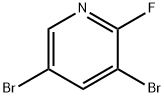 3,5-ジブロモ-2-フルオロピリジン 化学構造式