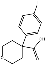 4-(4-フルオロフェニル)テトラヒドロ-2H-ピラン-4-カルボン酸 化学構造式