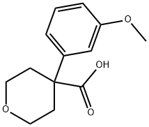 4-(3-メトキシフェニル)オキサン-4-カルボン酸 化学構造式