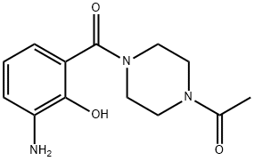 1-(4-(3-aMino-2-hydroxybenzoyl)piperazin-1-yl)ethanone 化学構造式