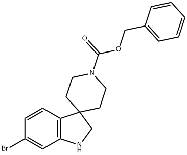 6-ブロモスピロ[インドリン-3,4'-ピペリジン]-1'-カルボン酸ベンジル 化学構造式
