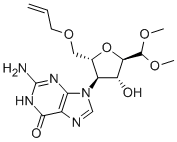 4-(2-AMINO-1,6-DIHYDRO-6-OXO-9H-PURIN-9-YL)-2,5-ANHYDRO-4-DEOXY-6-O-2-PROPENYL-1-(DIMETHYL ACETAL)-L-MANNOSE Structure