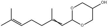 2-(2,6-ジメチル-1,5-ヘプタジエニル)-1,3-ジオキサン-5-オール 化学構造式