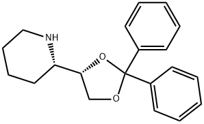 (S)-2-[(S)-2,2-ジフェニル-1,3-ジオキソラン-4-イル]ピペリジン 化学構造式