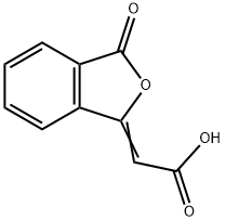 (2Z)-(3-氧代-2-苯并呋喃-1(3H)-基亚甲基)乙酸,4743-57-1,结构式