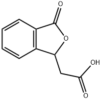 (3-オキソ-1,3-ジヒドロ-2-ベンゾフラン-1-イル)酢酸 化学構造式