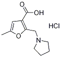 5-Methyl-2-pyrrolidin-1-ylmethyl-furan-3-carboxylic acid hydrochloride 结构式