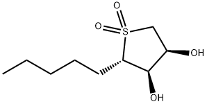 3,4-Thiophenediol, tetrahydro-2-pentyl-, 1,1-dioxide, (2S,3R,4S)- (9CI) Structure