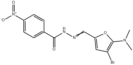 Benzoic  acid,  4-nitro-,  [[4-bromo-5-(dimethylamino)-2-furanyl]methylene]hydrazide  (9CI) 结构式