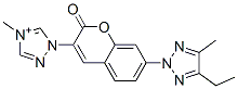 1-[7-(4-エチル-5-メチル-2H-1,2,3-トリアゾール-2-イル)-2-オキソ-2H-1-ベンゾピラン-3-イル]-4-メチル-1H-1,2,4-トリアゾール-4-イウム 化学構造式