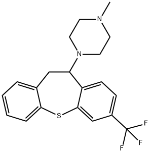 10,11-ジヒドロ-10-(4-メチルピペラジノ)-7-トリフルオロメチルジベンゾ[b,f]チエピン 化学構造式