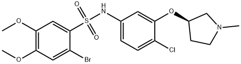2-Bromo-N-[4-chloro-3-[[(3R)-1-methyl-3-pyrrolidinyl]oxy]phenyl]-4,5-dimethoxybenzenesulfonamide Structure