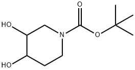 1-叔丁氧羰基-3,4-二羟基哌啶 结构式