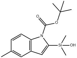 1-BOC-2-(HYDROXY-DIMETHYL-SILANYL)-5-METHYL-INDOLE 化学構造式
