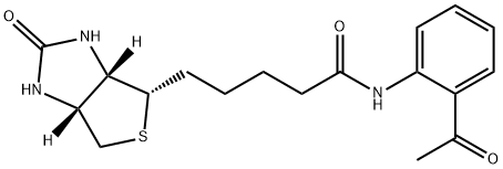 1H-Thieno[3,4-d]iMidazole-4-pentanaMide, N-(2-acetylphenyl)hexahydro-2-oxo-, (3aS,4S,6aR)- 化学構造式