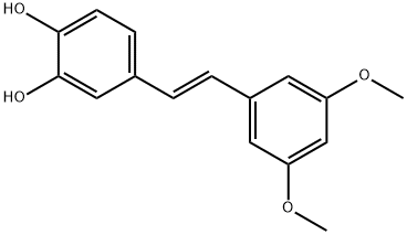 3,5-ジメトキシスチルベン-3′,4′-ジオール 化学構造式