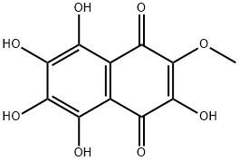 2,5,6,7,8-Pentahydroxy-3-methoxy-1,4-naphthoquinone Struktur