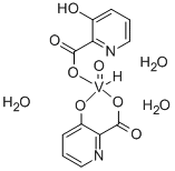 (OC-6-45)  Aqua  (3-hydroxy-2-pyridinecarboxylato-kapaN1,kapaO2)[3-(hydroxy-kapaO)-2-pyridinecarboxylato(2-)-kapaO2]oxo-vanadate(1-),  hydrogen,  trihydrate|VO-OHPIC 三水合物