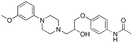 N-[4-[2-hydroxy-3-[4-(3-methoxyphenyl)piperazin-1-yl]propoxy]phenyl]ac etamide 化学構造式