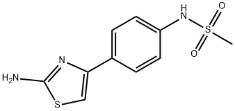 N-[4-(2-氨基-4-噻唑基)苯基]甲磺酰胺, 476338-85-9, 结构式